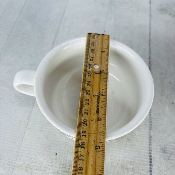 Pfaltzgraff ORLEANS #280 USA Blue Green Vines Yellow Stoneware Soup Mugs Set 3 - Picture 11 of 16